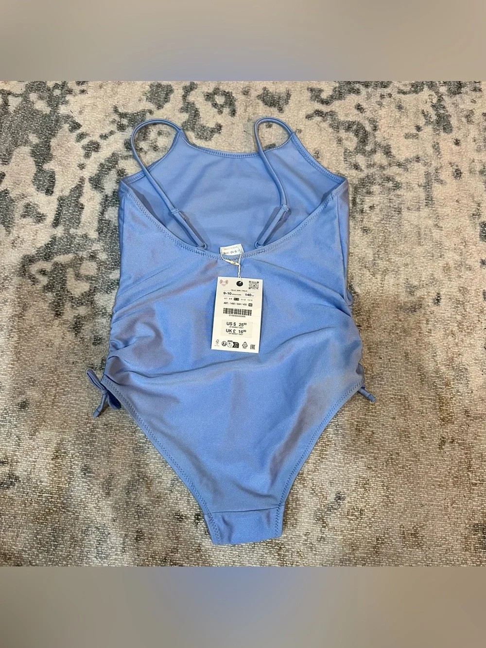 Zara Girls' Light Blue One-Piece Swimsuit - Kids bathingsuit NWT
